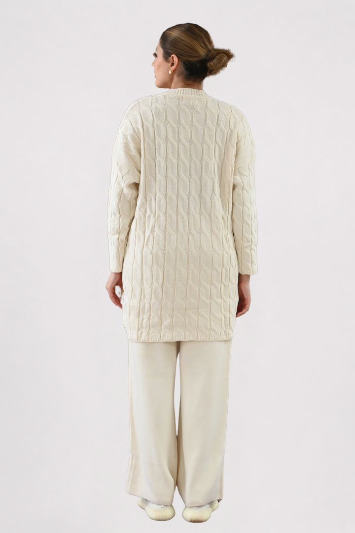 Cream Cable Knit Longline Co-ord