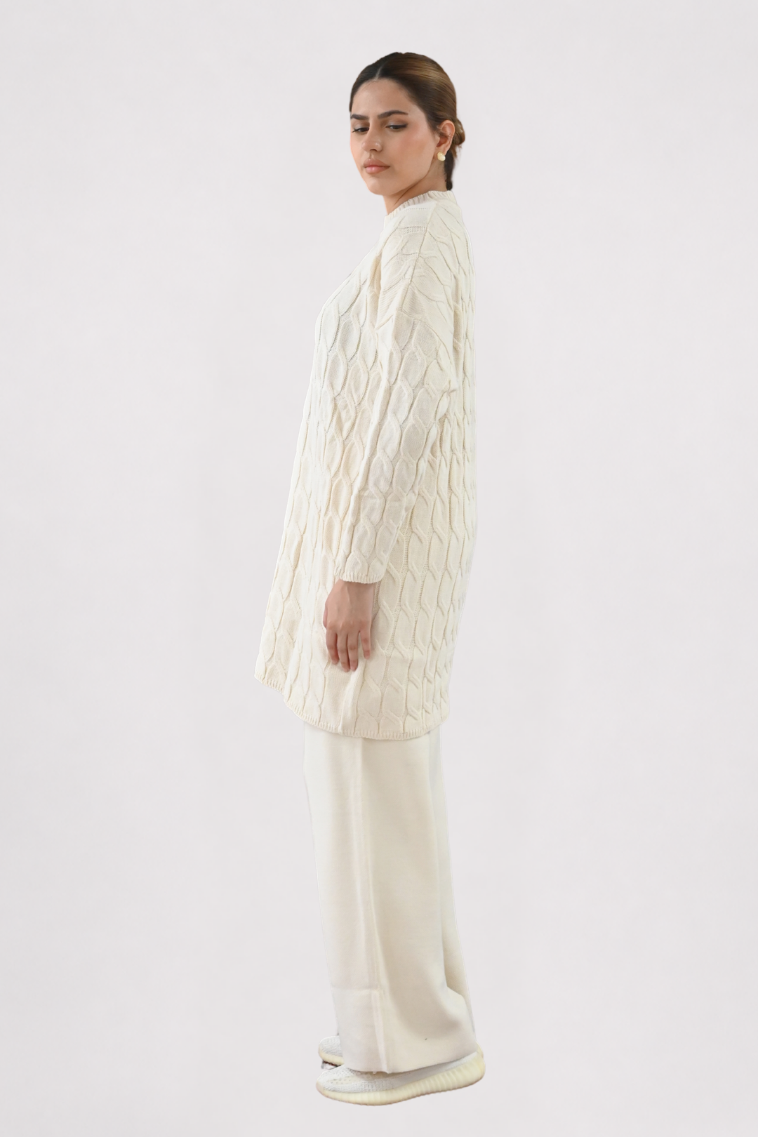 Cream Cable Knit Longline Co-ord