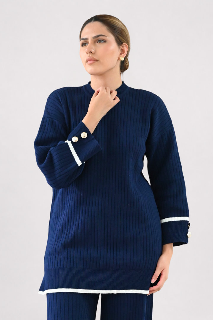 Navy Ribbed Knit Co-ord