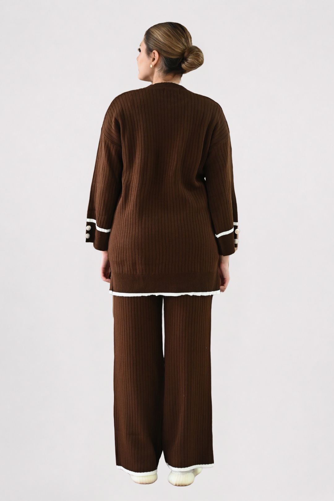 Brown Ribbed Knit Co-ord