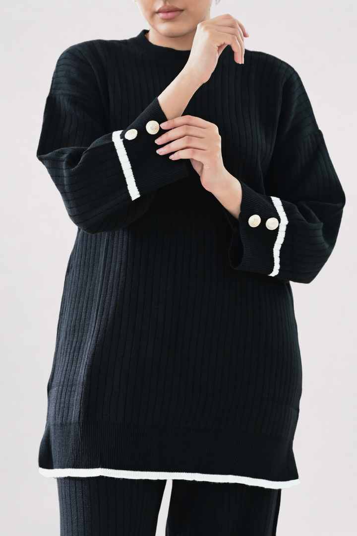 Black Ribbed Knit Co-ord