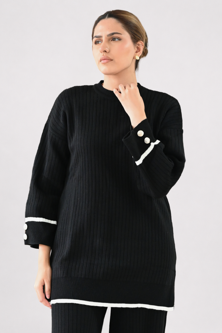 Black Ribbed Knit Co-ord