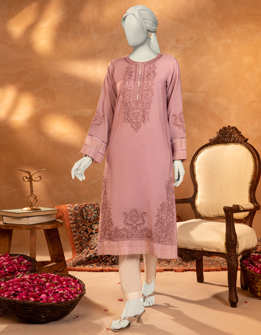 Paper Cotton Lilac Kurti - J. Junaid Jamshed