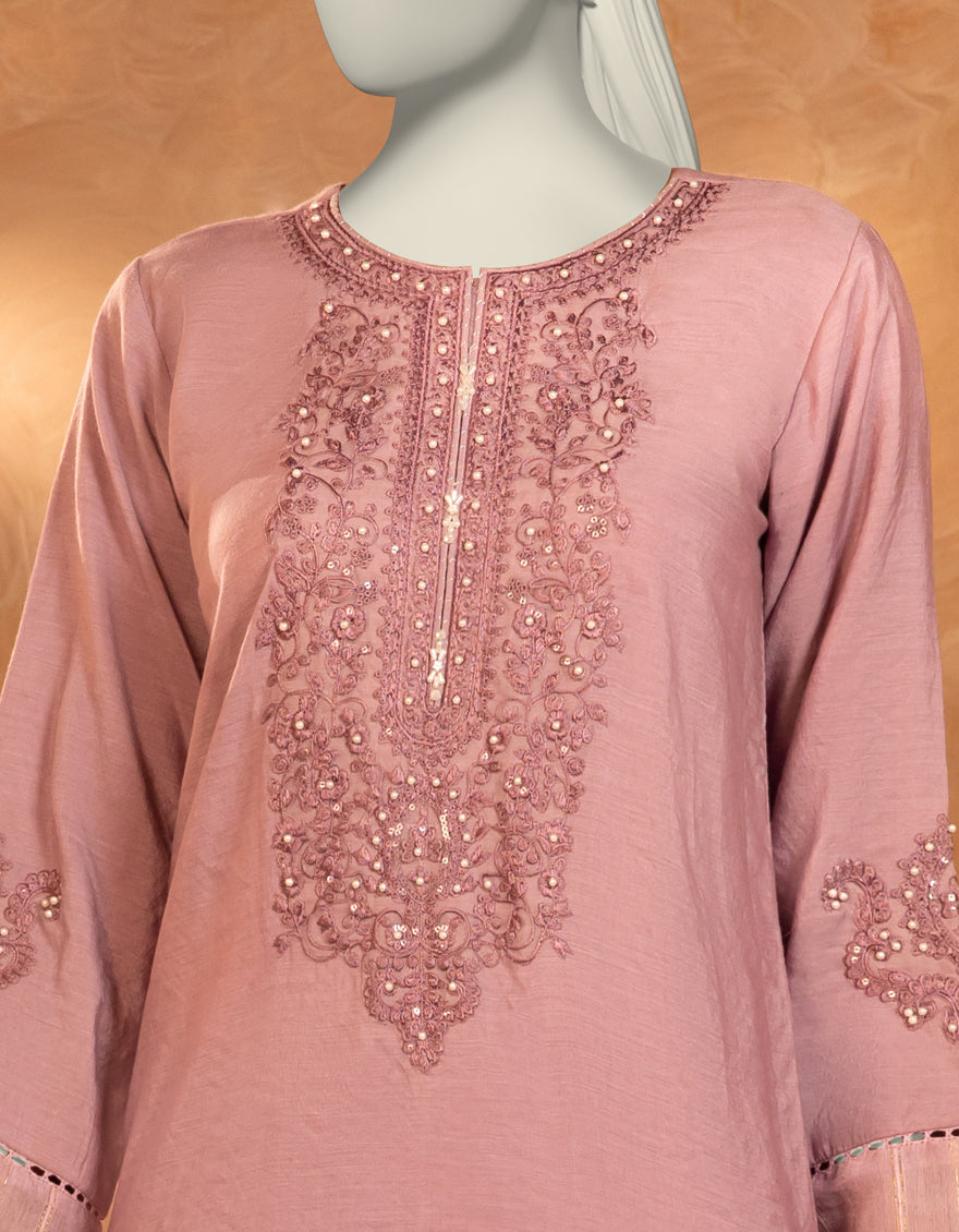 Paper Cotton Lilac Kurti - J. Junaid Jamshed