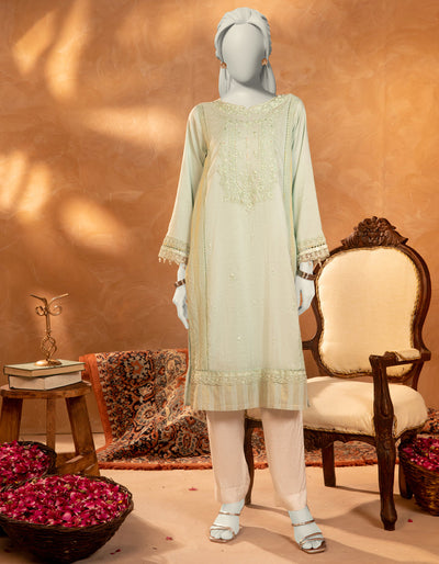 Zari Blue Kurti - J. Junaid Jamshed