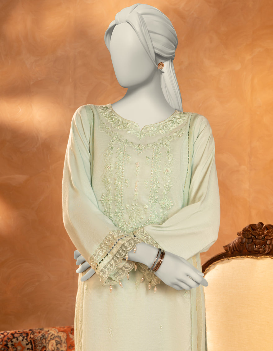 Zari Blue Kurti - J. Junaid Jamshed