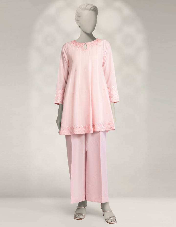 Silk Pink Kurti - J. Junaid Jamshed