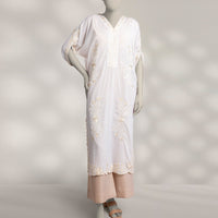 Silk White Kurti - J. Junaid Jamshed