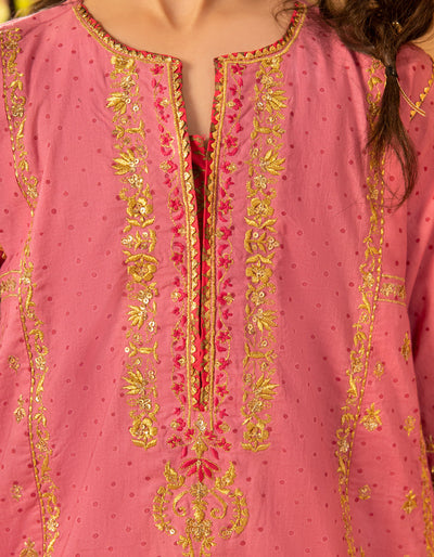 Lawn Pink Stitched Suit - J. Junaid Jamshed