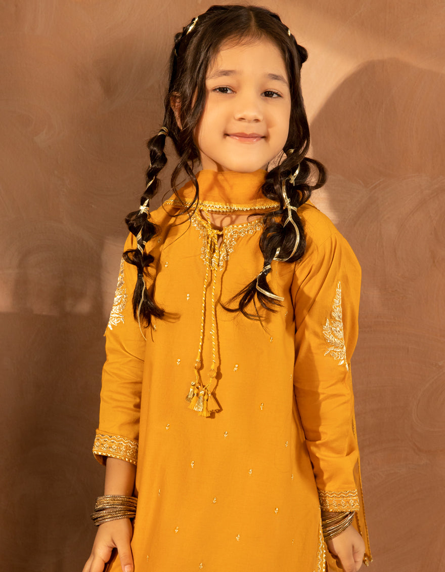 Lawn Orange Stitched Suit - J. Junaid Jamshed