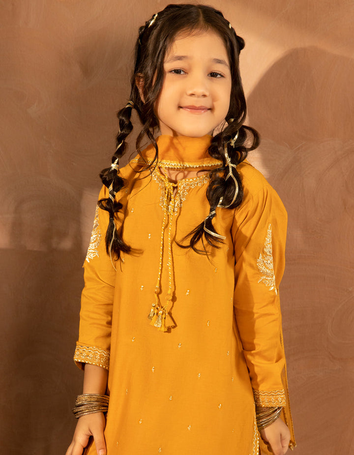 Lawn Orange Stitched Suit - J. Junaid Jamshed