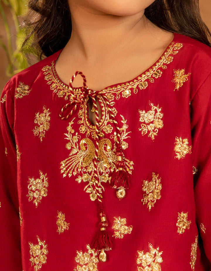 Lawn Red Stitched Suit - J. Junaid Jamshed