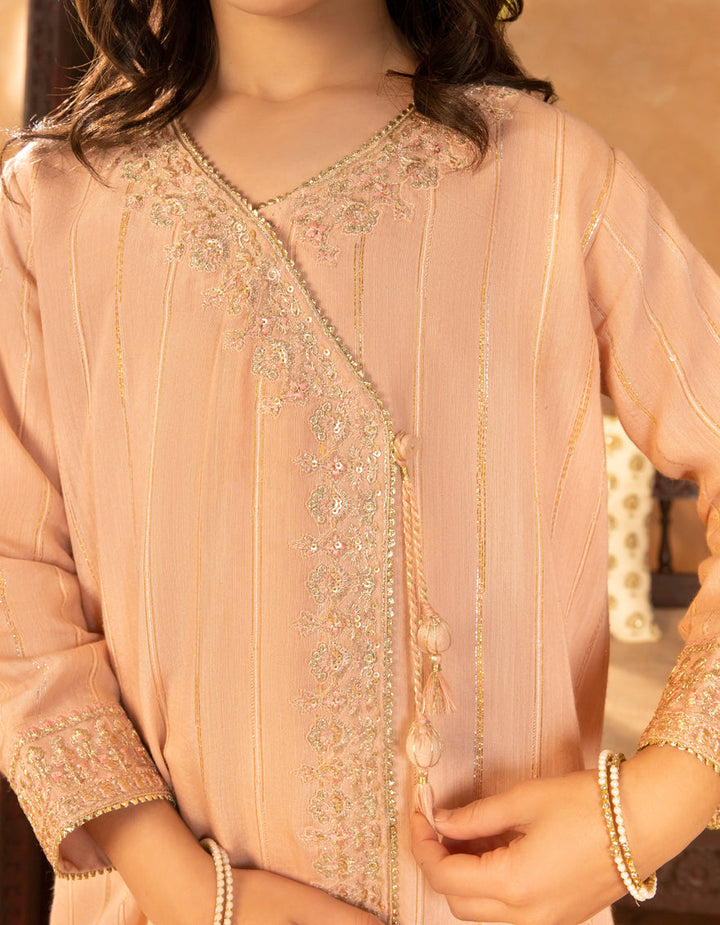 Polyester Pink Stitched Suit - J. Junaid Jamshed
