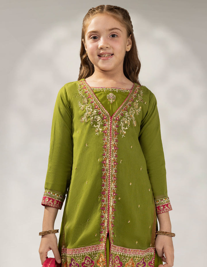 Impure Chiffon Green Stitched Suit - J. Junaid Jamshed