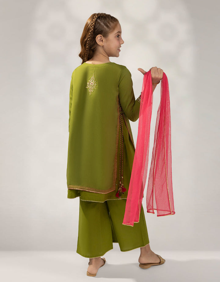 Impure Chiffon Green Stitched Suit - J. Junaid Jamshed