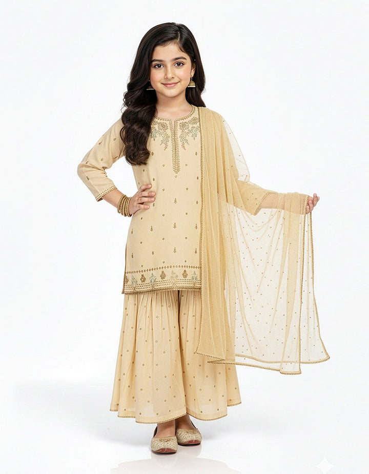 Raw Silk Yellow Stitched Suit - J. Junaid Jamshed