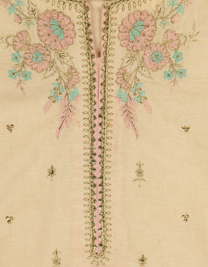 Raw Silk Yellow Stitched Suit - J. Junaid Jamshed