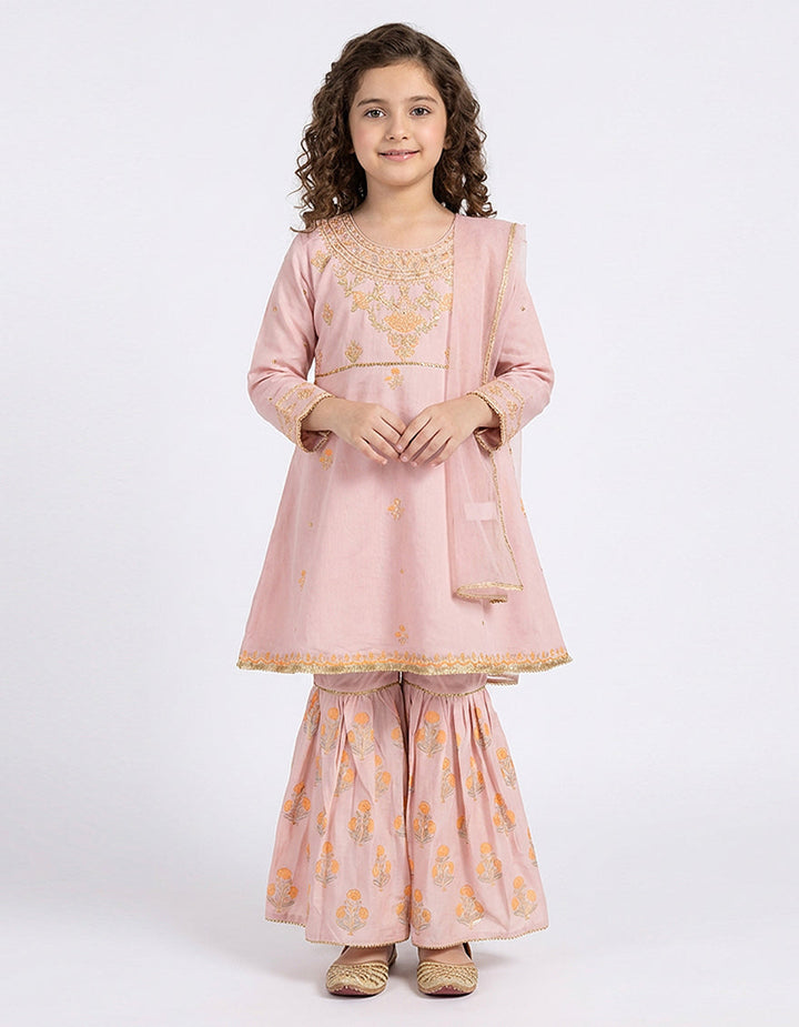 Cotton Silk Pink Stitched Suit - J. Junaid Jamshed