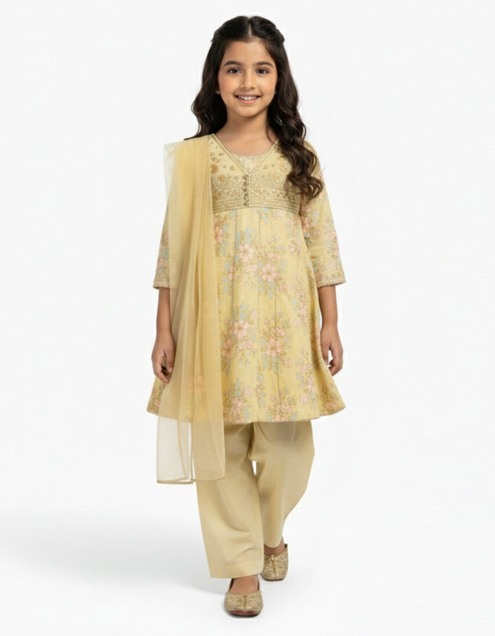Cotton Silk Lime Stitched Suit - J. Junaid Jamshed