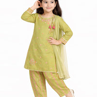 Lawn Green Stitched Suit - J. Junaid Jamshed