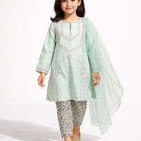 Dyed Dobby Blue Stitched Suit - J. Junaid Jamshed