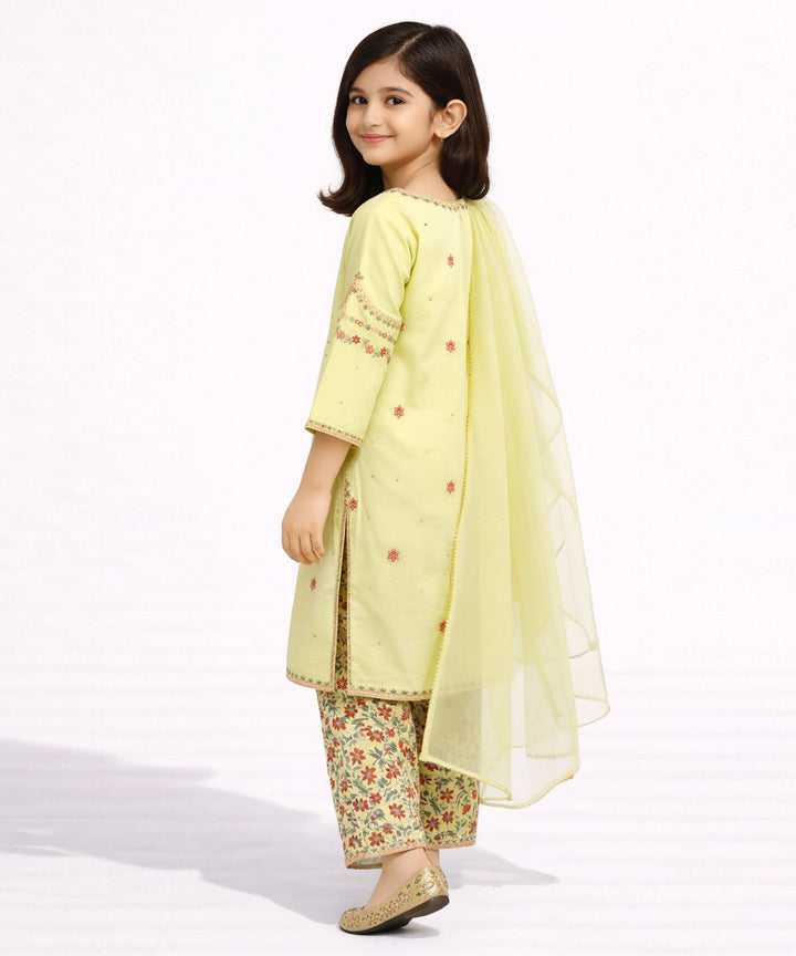 Dyed Dobby Green Stitched Suit - J. Junaid Jamshed