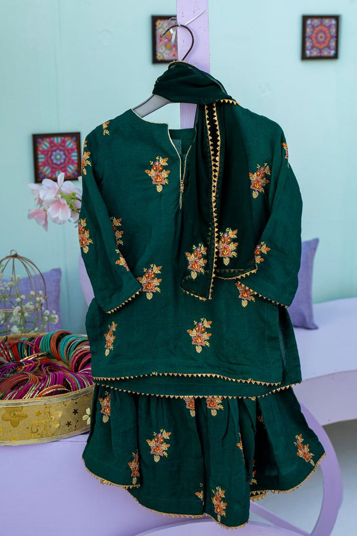 Raw Silk Green Stitched Suit - J. Junaid Jamshed