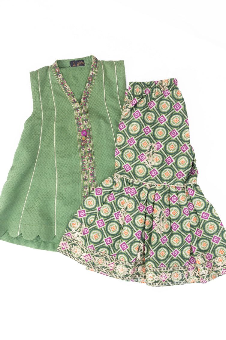 Dobby Green Stitched Suit - J. Junaid Jamshed