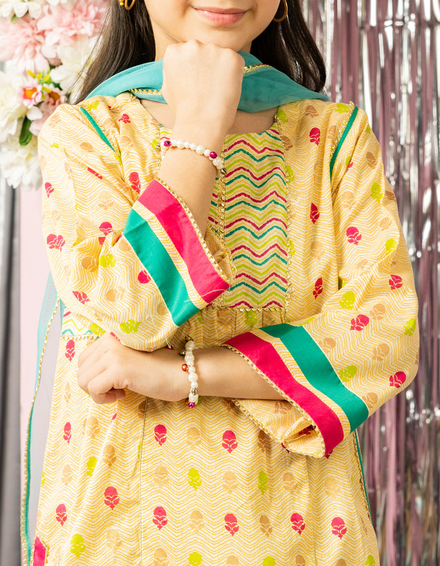 Lawn Multicolor Stitched Suit - J. Junaid Jamshed