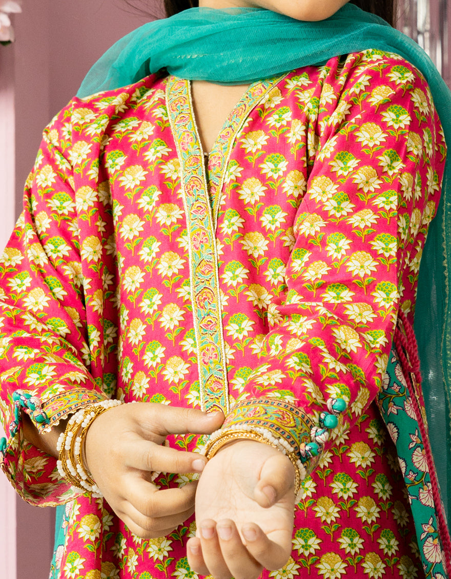 Lawn Pink Stitched Suit - J. Junaid Jamshed