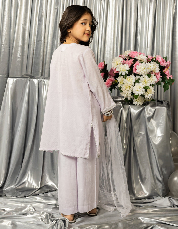 Dobby Purple Stitched Suit - J. Junaid Jamshed