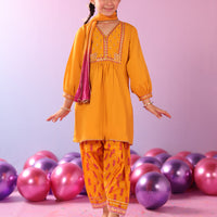 Lawn Mustard Stitched Suit - J. Junaid Jamshed
