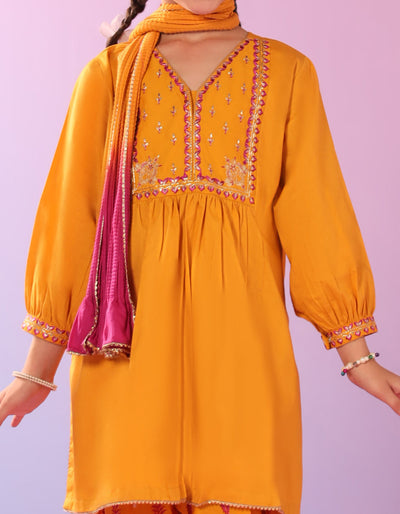 Lawn Mustard Stitched Suit - J. Junaid Jamshed