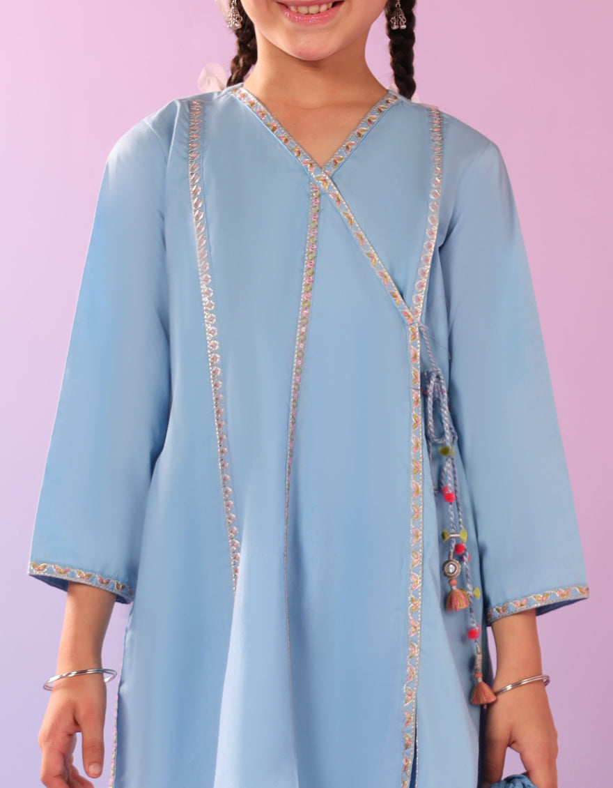 Lawn Silk Blue Stitched Suit - J. Junaid Jamshed
