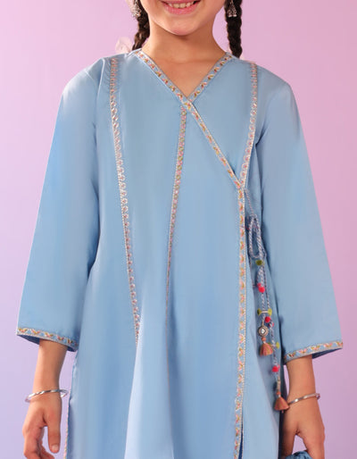 Lawn Silk Blue Stitched Suit - J. Junaid Jamshed
