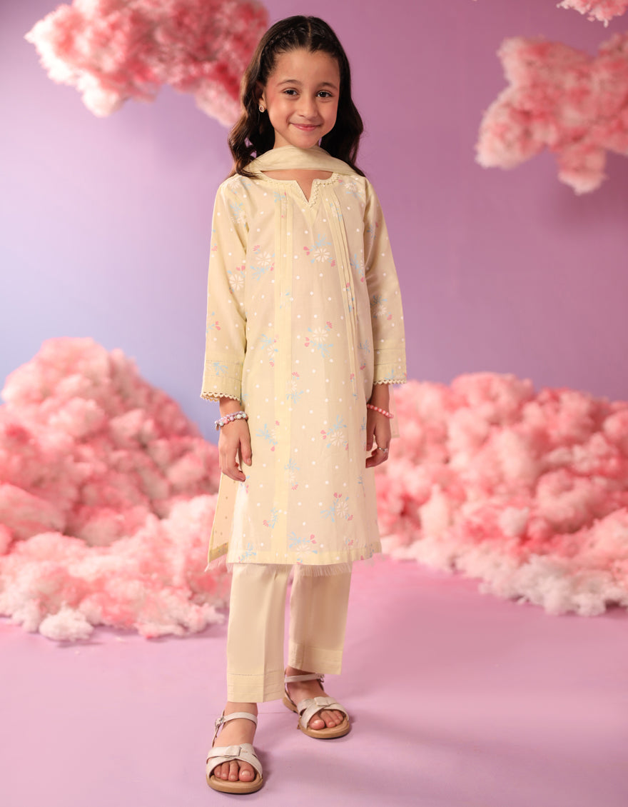 Lawn Lime Stitched Suit - J. Junaid Jamshed