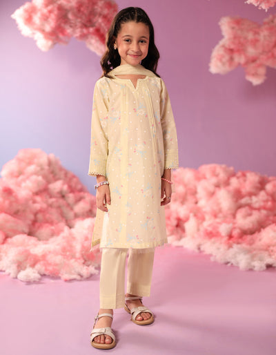 Lawn Lime Stitched Suit - J. Junaid Jamshed