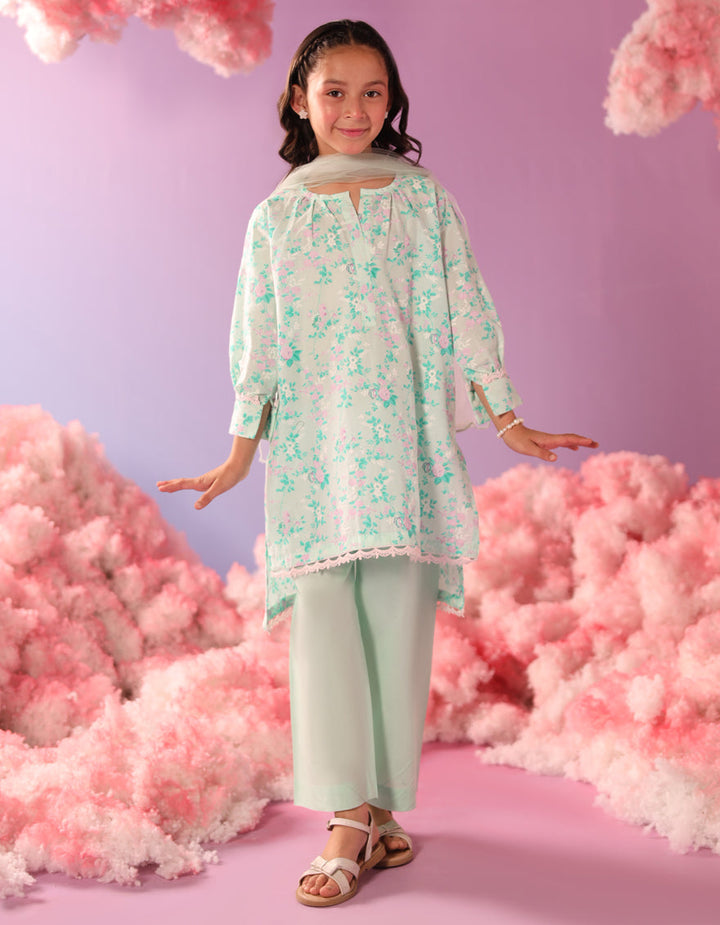 Lawn Green Stitched Suit - J. Junaid Jamshed