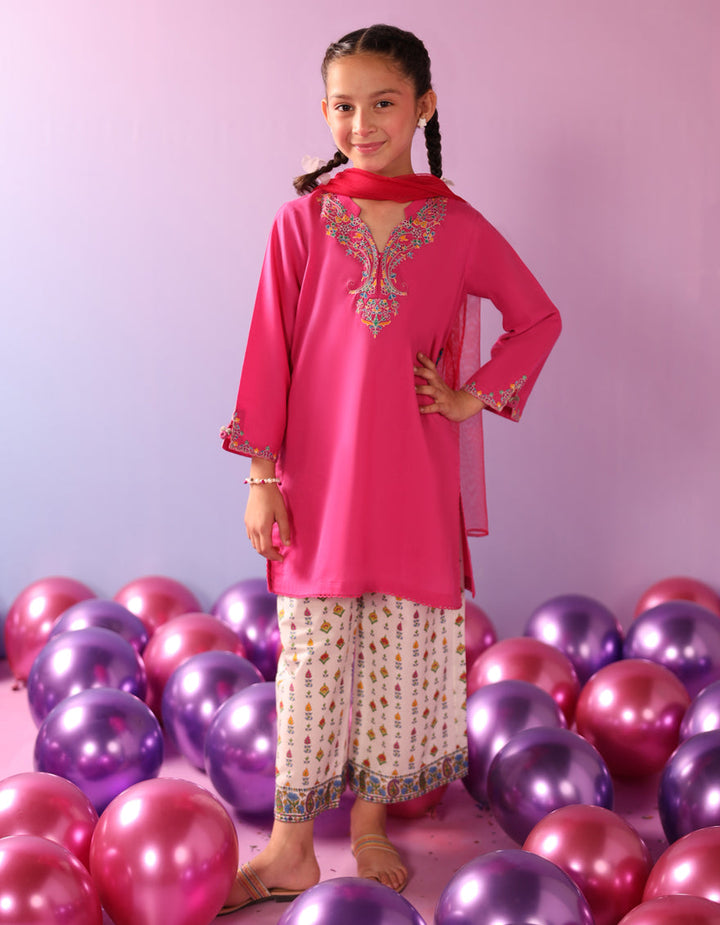 Lawn Pink Stitched Suit - J. Junaid Jamshed
