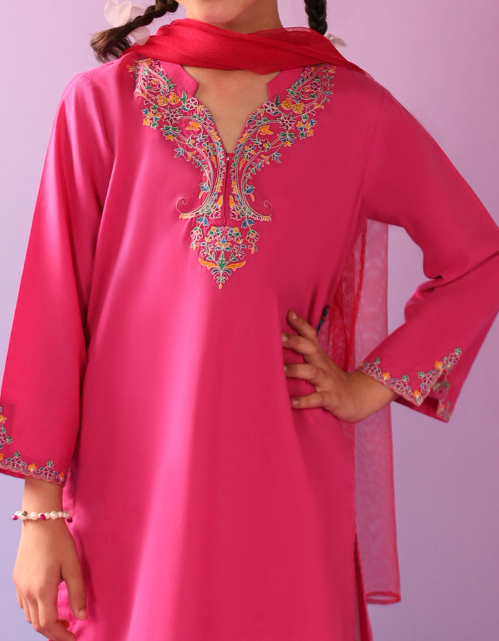 Lawn Pink Stitched Suit - J. Junaid Jamshed