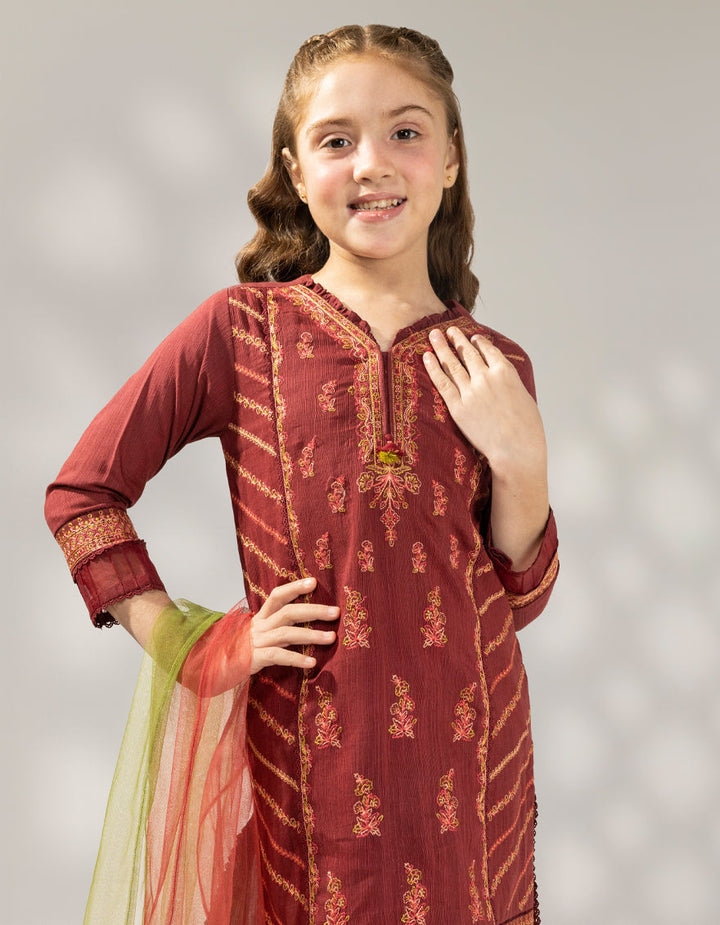 Khaddar Slub Maroon Stitched Suit - J. Junaid Jamshed