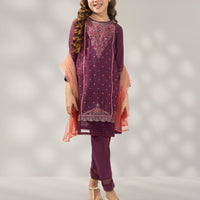 Khaddar Slub Purple Stitched Suit - J. Junaid Jamshed