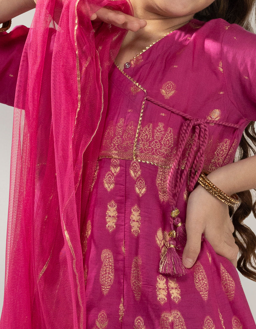 Jacquard Pink Stitched Suit - J. Junaid Jamshed