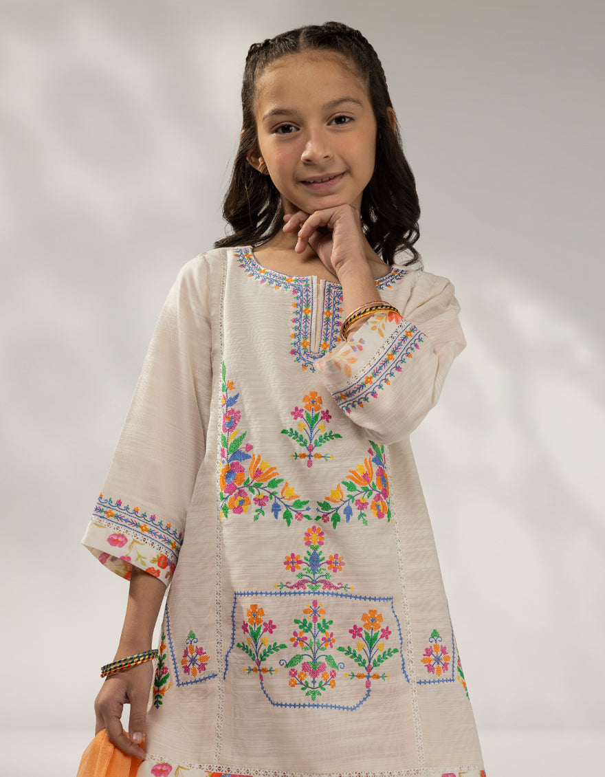 Khaddar Off White Stitched Suit - J. Junaid Jamshed