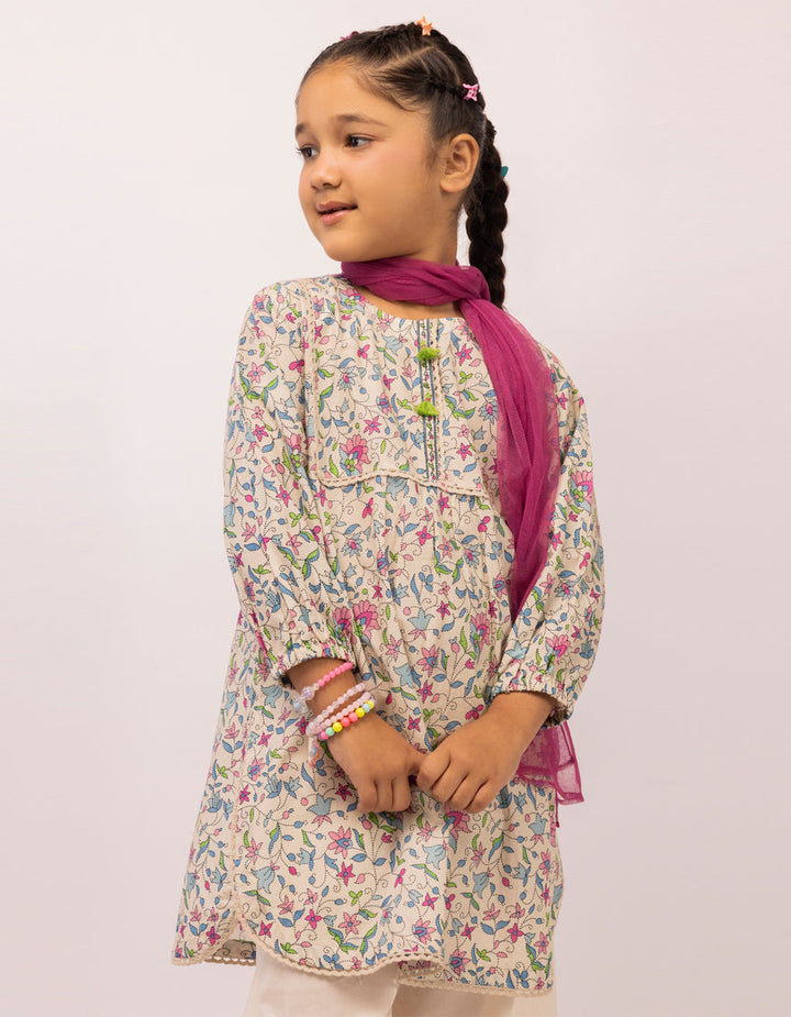 Lawn Off White Stitched Suit - J. Junaid Jamshed