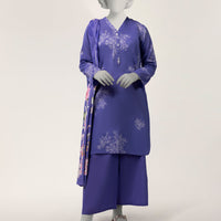 Lawn Purple Stitched Suit - J. Junaid Jamshed