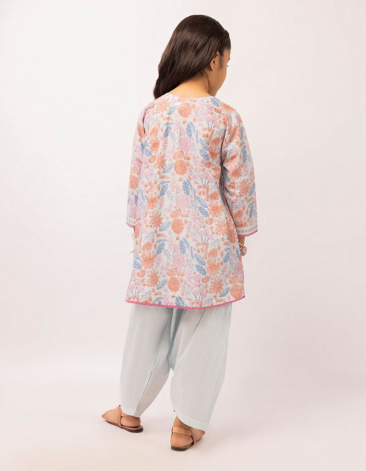 Lawn Blue Stitched Suit - J. Junaid Jamshed