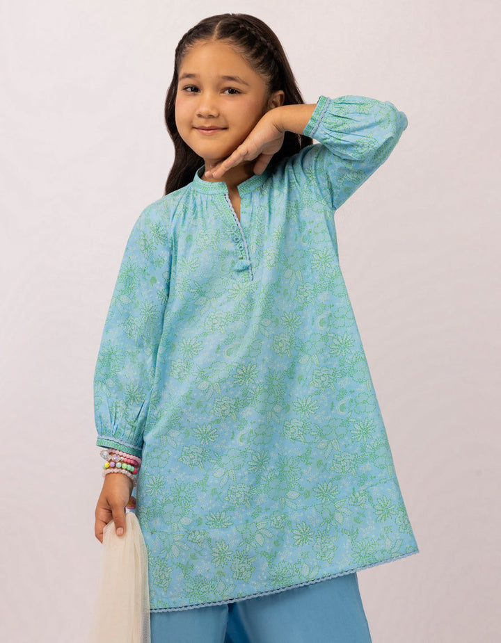 Lawn Blue Stitched Suit - J. Junaid Jamshed