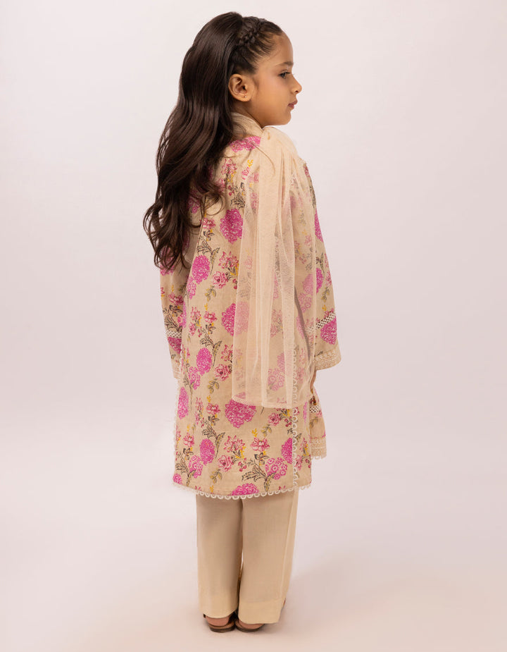 Dobby Beige Stitched Suit - J. Junaid Jamshed