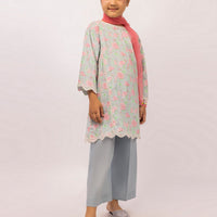 Dobby Grey Stitched Suit - J. Junaid Jamshed